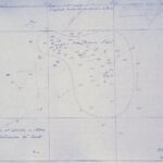 Le relevé bathymétrique du banc Princesse Alice tracé à l'encre bleue en juillet 1896, sondes en mètres et contour en pointillé, signé du capitaine Carr