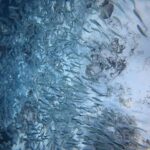 Un banc serré de sardines argentées frôle un fond de sable très clair semé de roches sombres, la masse des poissons plus dense vers la gauche, dans le bleu.